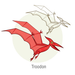 Vector image of a dinosaur - Pterodactyl. © marinavorona
