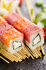 Salmon and Tuna Sushi Roll