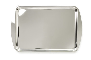 stainless tray isolated on white