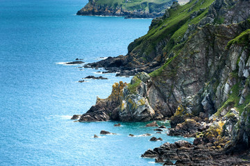 Cliffs on the island of Jersey in England