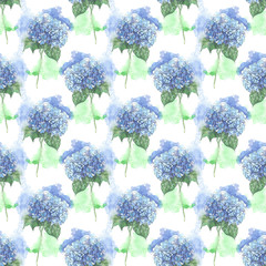hydrangea watercolor pattern illustration