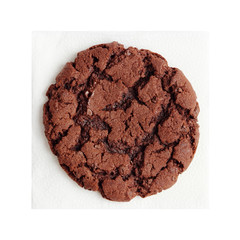 isolated photo Large chocolate fudge cookie, on a white background. 