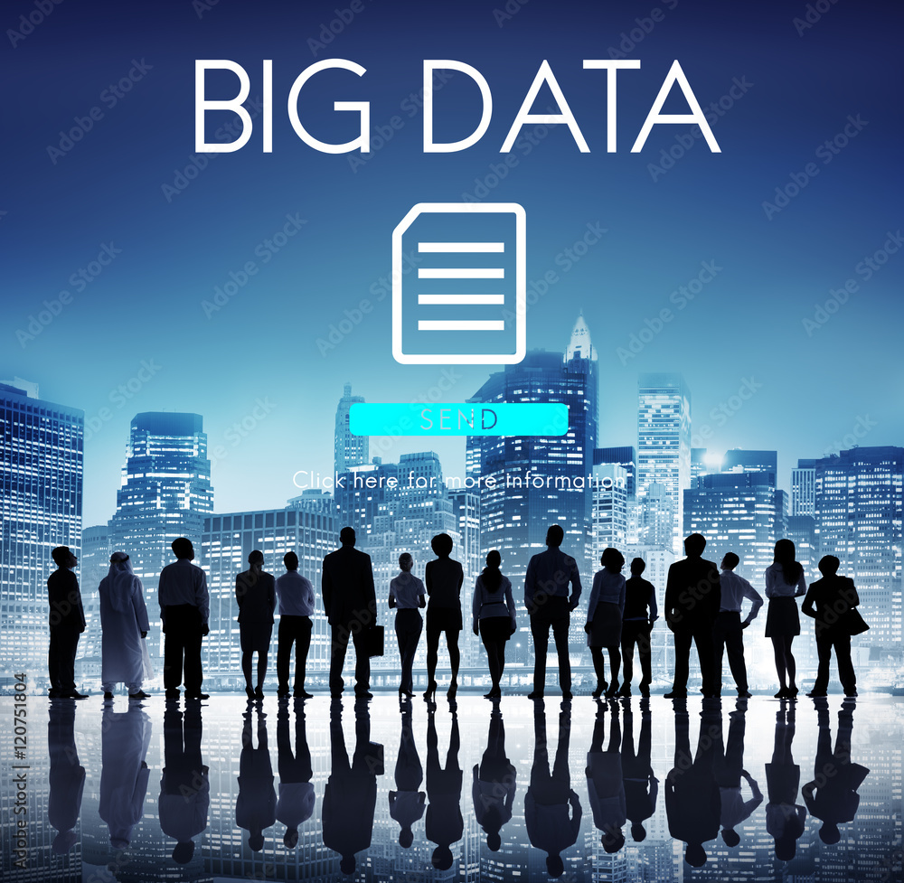 Aufkleber big data information technology networking concept