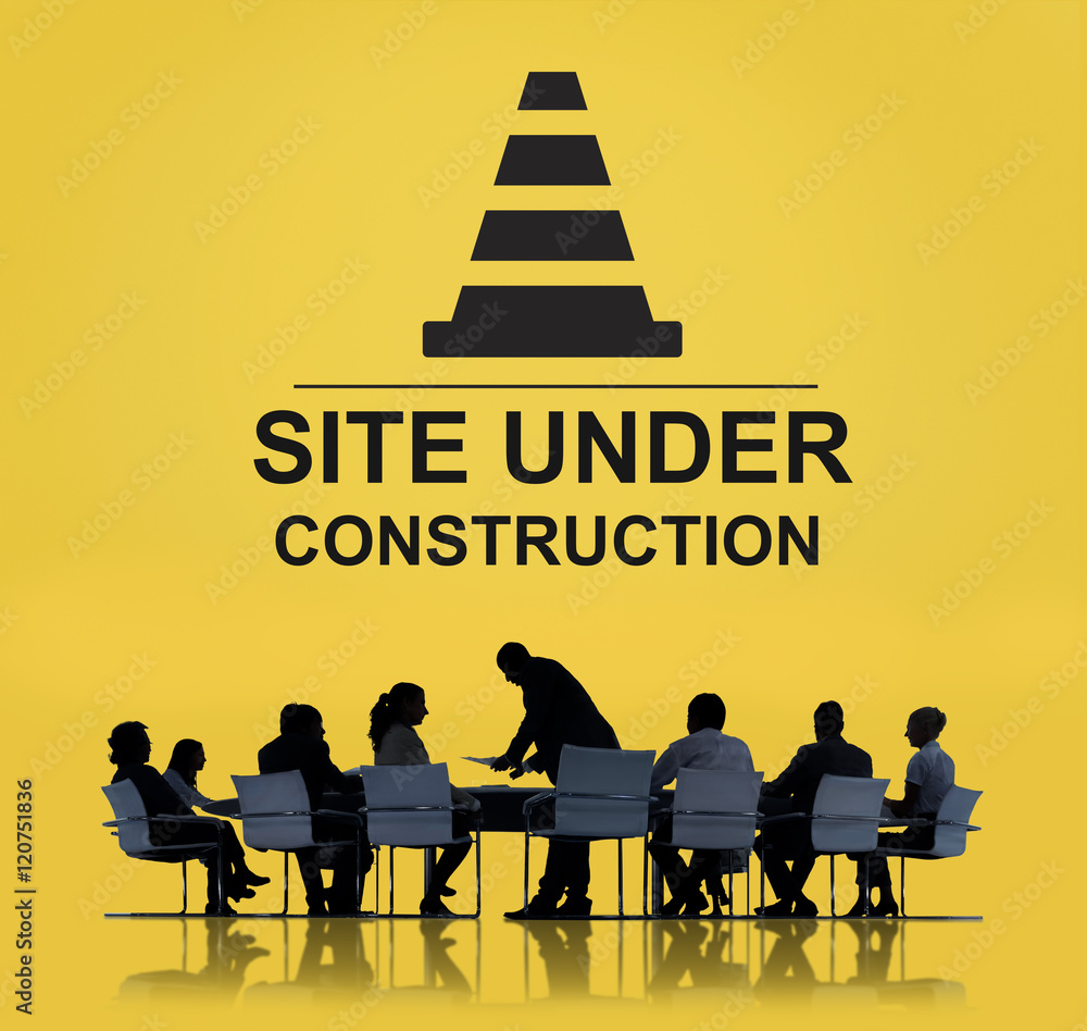 Poster under construction technical problems progress concept