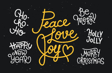 Collection of hand written Christmas phrases for invitations, greeting cards and other designs