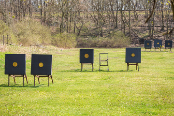 shooting range with targets for archery