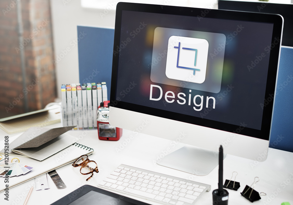 Poster design software resize icon concept