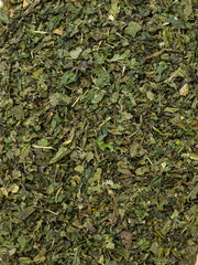 Food background herbal tea dried nettle leaves