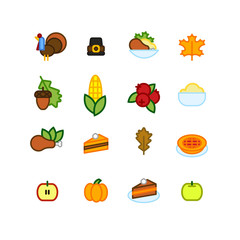Set of abstract thanksgiving day icon. holiday symbols