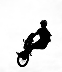 Naklejka premium Silhouette of bmx rider in action