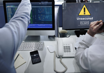 Unsecured Protection Privacy Confidential Antivirus Concept