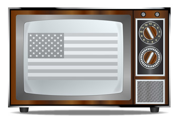 Patriotic Black And White Television