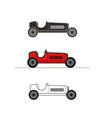 Retro sport racing car, vintage collection