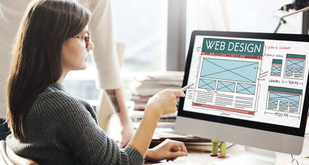 Fototapeta na wymiar Web Design Internet Layout Technology Homepage Concept