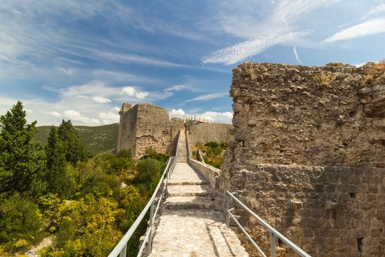 Second longest world walls. Mali Ston small town, Croatia