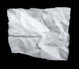 Obraz premium Crumpled paper isolated on a black background.
