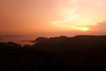 稲佐山から見える夕焼け 