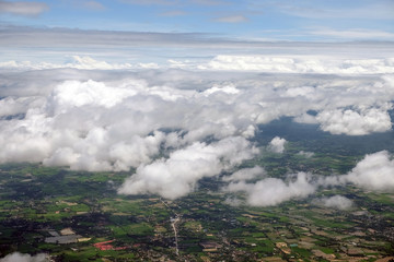 Fototapeta na wymiar Aerial view of Chiangmai, Thailand from sky