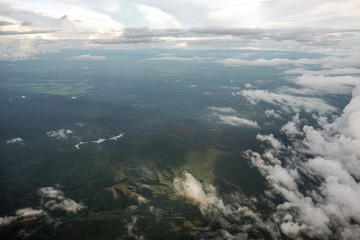 Aerial view of Chiangmai, Thailand from sky