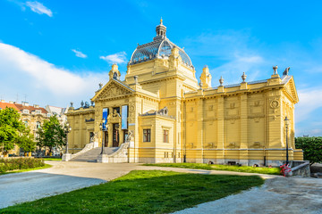 Art Pavilion Zagreb. / View at Art Pavilion exterior facade in Zagreb, famous landmark in capital...