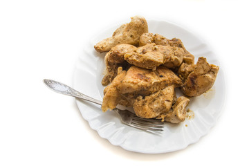 кусочки куриного филе запечёные со специями 