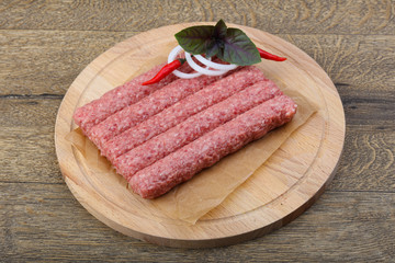 Raw sausages for grill