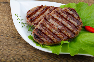 Grilled burget cutlet