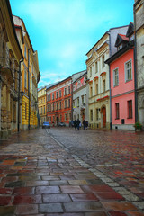 Fototapeta Krakow - Poland's historic center, a city with ancient architect obraz