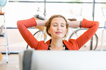 Young woman in office