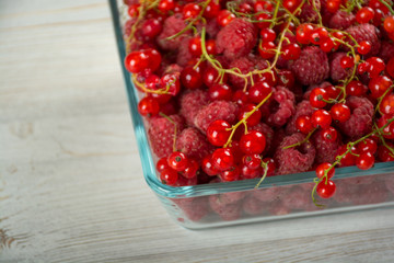 Fresh raspberry and red currant