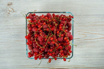 Fresh raspberry and red currant