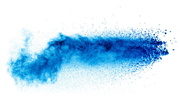 powder explosion isolated on white,Motion blur