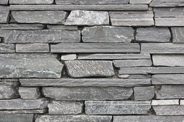 Grey stone wall background. Horizontal stacked. Concrete