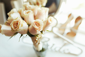 Luxury shoes and bride jewelry