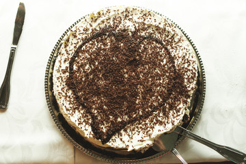 Tasty fruit and chocolate cake