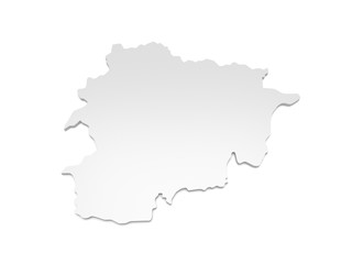 3D Illustration - Karte Andorra