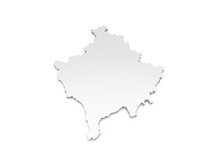 3D Illustration - Karte Kosovo