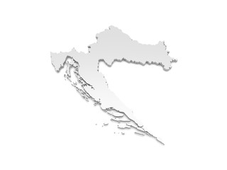 3D Illustration - Karte Kroatien