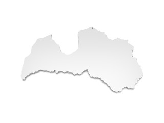 3D Illustration - Karte Lettland