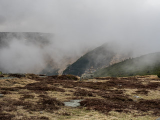 Cloudy sky over the mountains in springtime