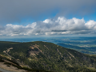 Cloudy sky over the mountains in springtime