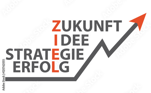 "Ziel - Zukunft - Idee - Strategie - Erfolg" Stock image and royalty