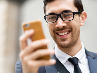 Portrait of handsome businessman outdoor