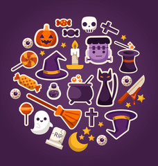 Halloween Flat Elements : Vector Illustration