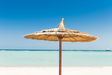 Sunshade umbrellas on the beach