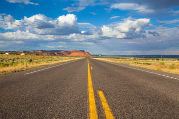 Long empty highway road,Arizona