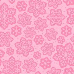 Seamless pattern with snowflakes ornate 
