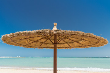 Sunshade umbrellas on the beach