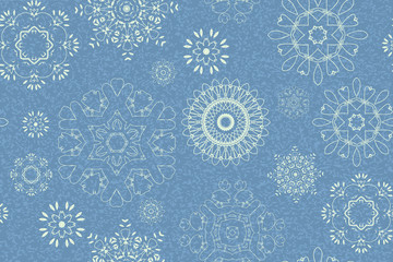 Vector seamless pattern snowflakes