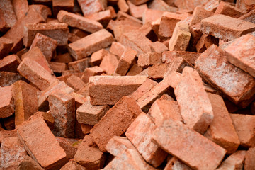 red brick background.